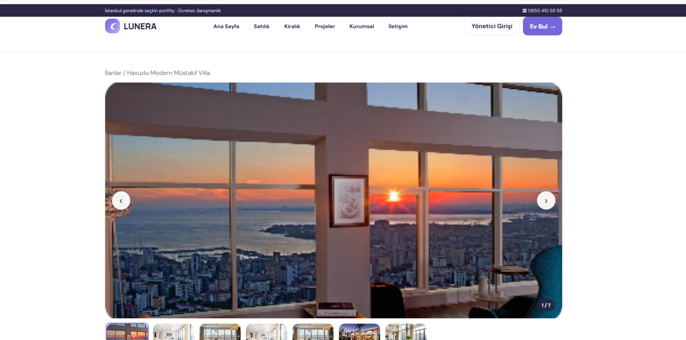 LUNERA emlak sitesi